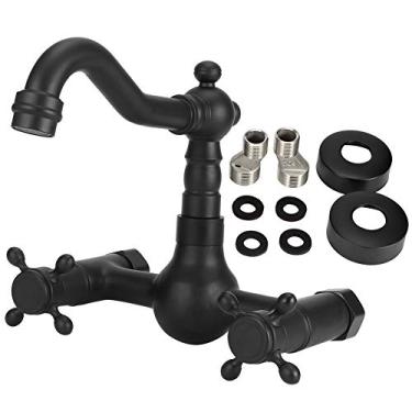 Imagem de Torneira De Banheiro De Cobre Com Alça Dupla Montada Na Parede Com Banheira Torneira Misturadora De água Quente E Fria(gourd type)