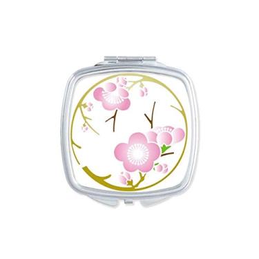 Imagem de Japan Culture Espelho Sakura rosa bonito portátil compacto bolso maquiagem dupla face vidro
