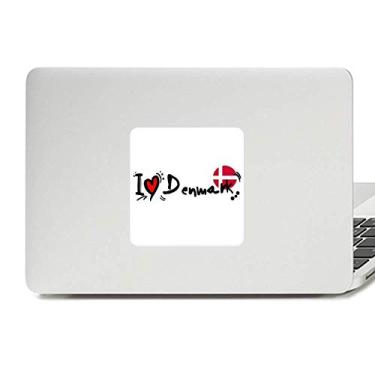 Imagem de I Love Denmark Palavra Bandeira Love Coração Ilustração Decalque Vinil Paster Laptop Adesivo Decoração PC