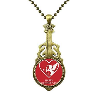 Imagem de DIYthinker Colar com flecha de anjo branco para o dia dos namorados, joia antiga com pingente de música