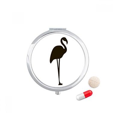 Imagem de Caixa de armazenamento de medicamentos com desenho de animal fofo flamingo preto