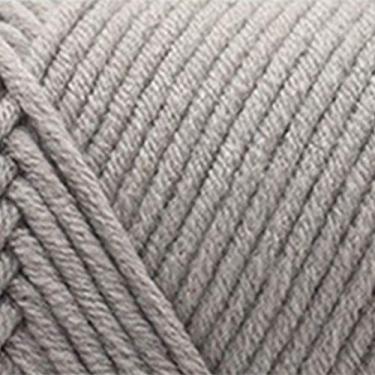 Imagem de Grey990 1,2 mm fio de lã de algodão macio tricotado à mão crochê DIY para tricô suéter cachecol chapéu -100 g/cinza bola
