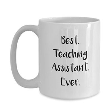 Imagem de Presentes de assistente de ensino – Caneca Best Teaching Assistant Ever – Caneca de café de cacau quente divertido – ideia de de Natal e aniversário de casamento