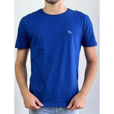 Imagem de Camiseta Básica Lobo Bordada Azul Zafira Ii - Acostamento