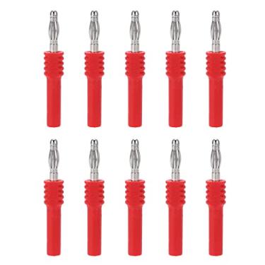 Imagem de Adaptador de Conector Banana, 10 Peças J.20025 Conector de Plugue Banana 4 Mm Macho para 2 Mm Fêmea Conector Banana para Multímetro (Vermelho)