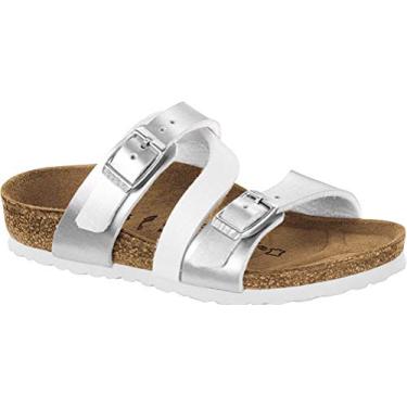 Imagem de Sand lia infantil Salina Birkenstock, Sil/Wht Frosted Bf, 9-9.5 Narrow Toddler