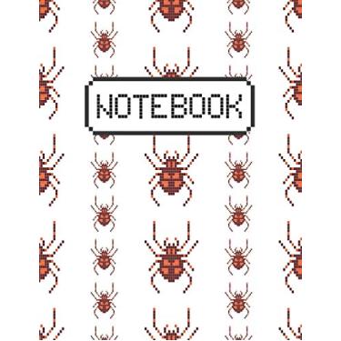 Imagem de Notebook: Design with Pixel Art 8 Bit Spider Pattern Suitable For School Notes And Gift Idea For Women/ Men/ Teens/ Girls/ Kids/ Boys/ Coworker/ ... (Size 8.5X11 Inches College Ruled 120 Page)