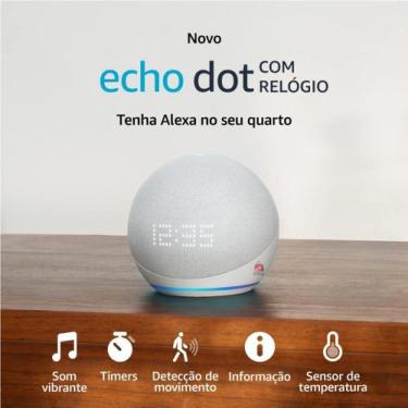 Imagem de Echo Dot 5ª Geração Com Relógio  Smart Speaker Com Alexa  Lançamento -