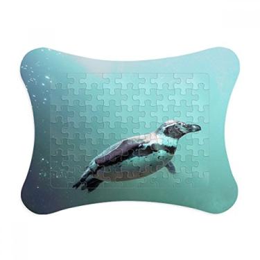 Imagem de Moldura de quebra-cabeça natureza com pinguim da Antártica do Mar Enfeites de quebra-cabeça