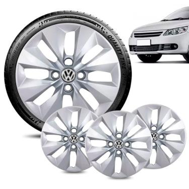 Imagem de Jogo 4 Calota Volkswagen Voyage G5 G6 aro 14 2013 15 prata
