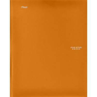 Imagem de Five Star Pasta de 2 bolsos, pasta fixa, pastas coloridas de plástico com bolsos e fixadores de pino para fichários de 3 anéis, para materiais escolares e home office, 28 x 21 cm, laranja (72903)