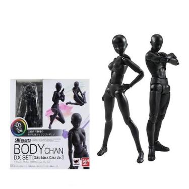 AbbonyDuo Action Figures Body-Kun DX & Body-Chan DX PVC Model SHF(Grey Color Ver) with Box (Female+Male)