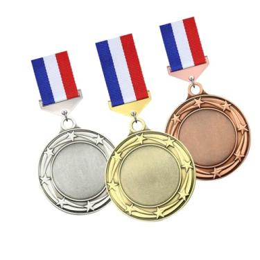 Imagem de Tachiuwa 3 peças medalhas de ouro prata bronze com fitas de pescoço medalhas de troféu de participação em liga de zinco para softball e beisebol, estilo a
