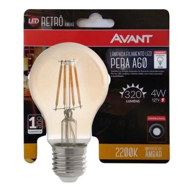 Imagem de Lâmpada Led Filamento A60 4w 2200k Dimerizavel Retrô Avant
