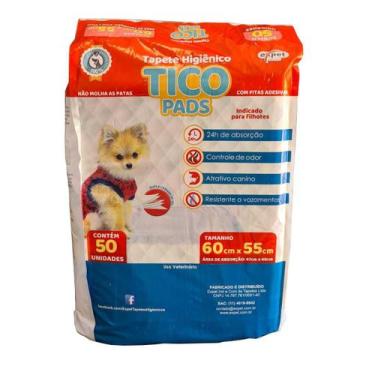 Imagem de Tapete Higiênico Pet Para Cães Tico Pads 60X55 50 Unidades - Expet