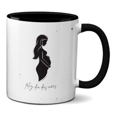 Imagem de Caneca Dia das Mães Mãe de Primeira Viagem cheia de Emoções (Preta)