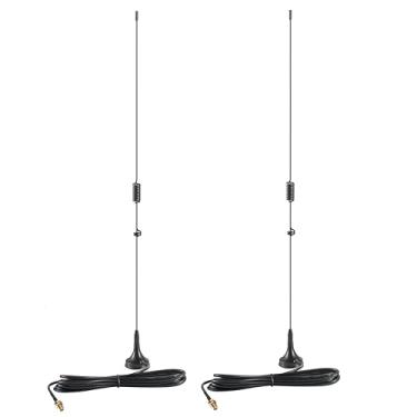 Imagem de Antena Fêmea SMA Base Magnética Dual Band VHF 136-174MHz UHF 400-470MHz para rádio amador Walkie-Talkie com rádio bidirecional Kenwood Baofeng UV-5R UV-82 BF-888 BF-F8HP (pacote com 2), Eifagur