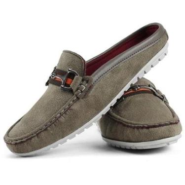 Imagem de Mocassim Mule Masculino Em Camurça La Faire - Cinza-Masculino