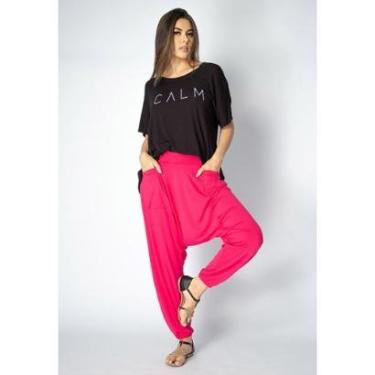 Imagem de Calça Saruel Malha com Bolso na Frente Rosa - Único-Feminino