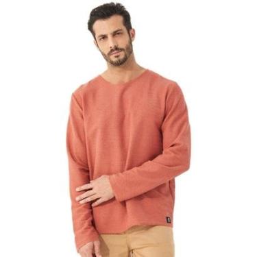 Imagem de Moletom Colcci Masculino Crewneck Texture Refile Terracota Mescla-Masculino