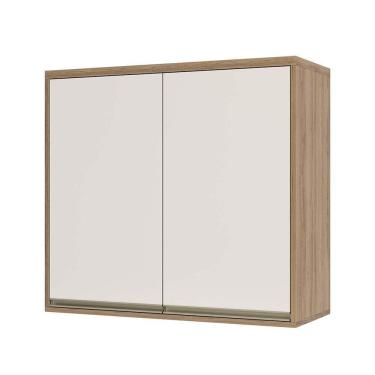 Imagem de Armário Aéreo 80 cm 2 Portas de abrir 1 Prateleira Mel Luciane Móveis