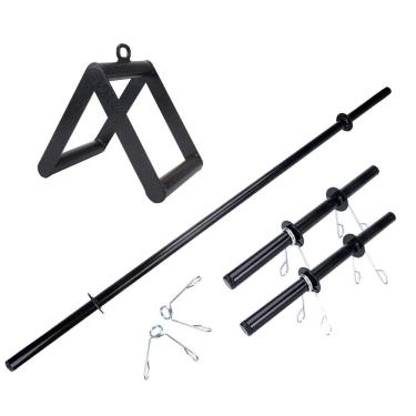 Imagem de Kit funcional academia barras presilhas puxador triângulo