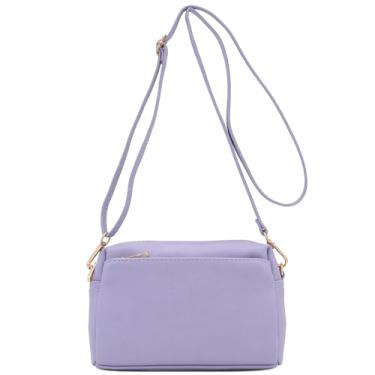 Imagem de FashionPuzzle Bolsa transversal pequena com zíper triplo, Lavanda, tamanho nico