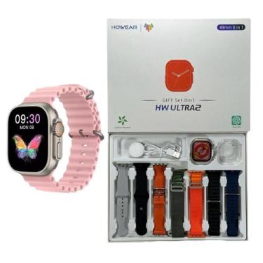 Imagem de Smartwatch Hw Ultra 2 GPS SIRI NFC Chat-gpt 49mm Nfc 7 Pulseiras Case 