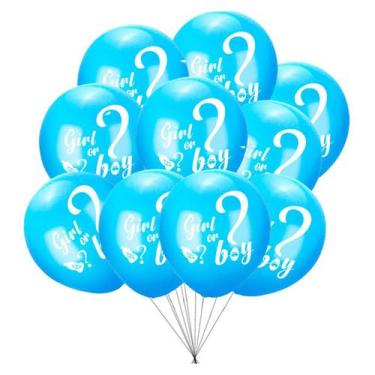 Imagem de Kit Balão Chá Revelação ul Menino Festas 10Un - Macrozao