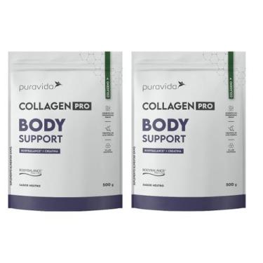 Imagem de Kit 2 Collagem Pro Body Support 500g Colágeno Bodybalance PuraVida, Sa