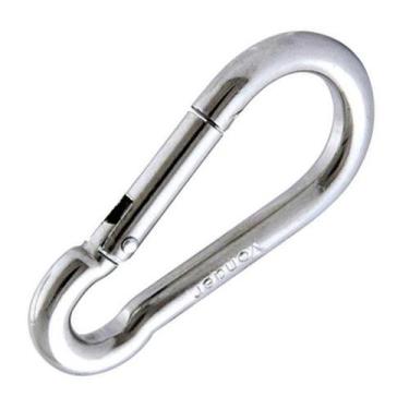 Imagem de Kit 10 Mosquetão 70 Mm Capacidade 180 Kg - Famafit, Prata, Aço