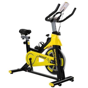 Imagem de Bicicleta bike ergométrica para spinning preta e amarela - Galera da B