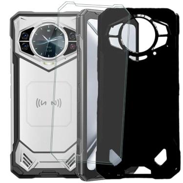 Imagem de NEOYUKL Capa para celular Doogee S200 de grau militar e protetor de tela de vidro temperado - pacote com 2, capa à prova de choque [16,72 polegadas] preta