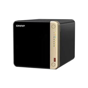 Imagem de QNAP TS-464-8G-US NAS de desktop de alto desempenho de 4 compartimentos com processador Intel Celeron Quad-core, slots M.2 PCIe e conectividade de rede dupla de 2,5 GbE (2,5 G/1G/100 M) (sem disco)