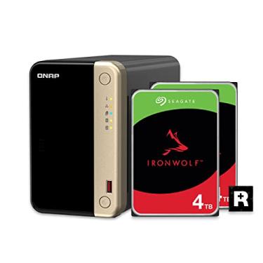 Imagem de QNAP TS-264-8G-24ST-US 2 Bay Desktop NAS de alto desempenho com capacidade de armazenamento de 4 TB, RAID 1 pré-configurado Seagate IronWolf HDD Bundle
