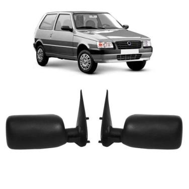 Imagem de Par Retrovisor Fiat Uno 1993 94 95 96 97 98 99 2000 Preto - Blawer