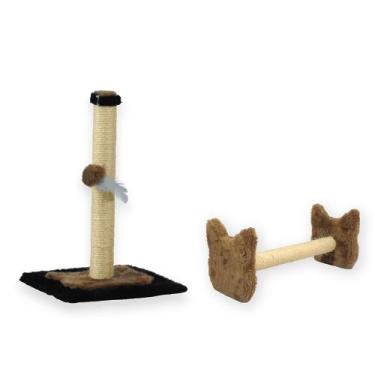 Imagem de Arranhador Para Gatos Poste P Torre Sisal Com Bolinha Poste Horizontal