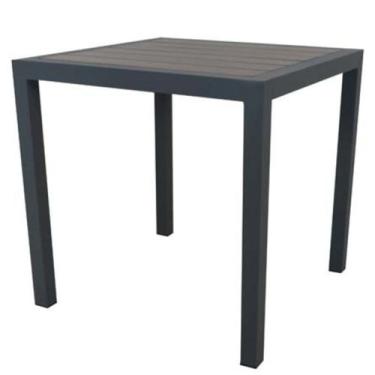 Imagem de Mesa Quadrada Alumínio e Madeira Área Jantar Varanda - Nossa Kasa Móve