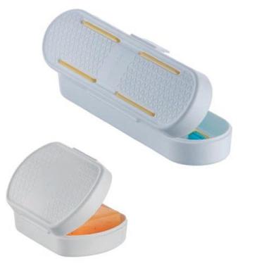 Imagem de Kit Porta Escova Dente Saboneteira Portátil Viagem Estojo Bolsa - Crip