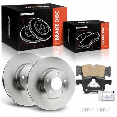Imagem de A-Premium 12,91 polegadas (327,8 mm) Rotores de freio a disco ventilado dianteiro + kit de pastilhas de cerâmica compatível com modelos selecionados BMW - F25 Series X3 2011-2017, F26 Series X4