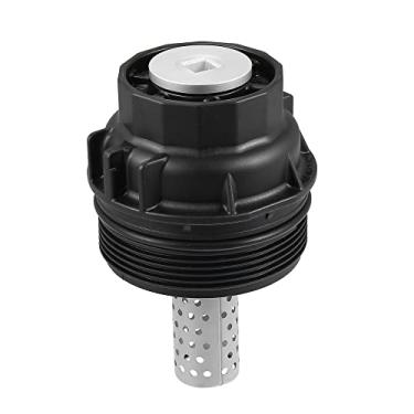 Imagem de X AUTOHAUX Peça de montagem da tampa do filtro de óleo do carro substitui 15620-0S010 para Toyota Land Cruiser Sequoia Tundra 2007-2020