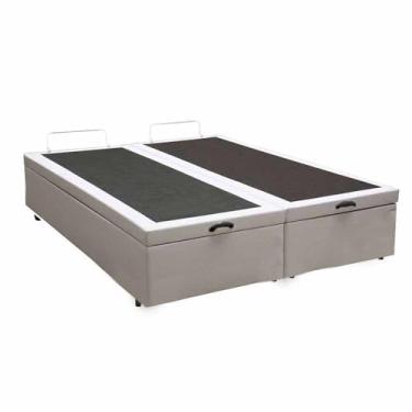 Imagem de Santo Box, Base Box Bau Casal Bipartido Premium Santo Box Sintético 47x138x188 Cor:Branco