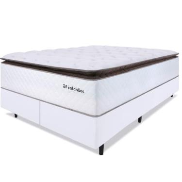 Imagem de Cama Box King Colchão Molas Ensacadas com Pillow Top Extra Conforto 193x203x72cm - Premium Sleep - BF Colchões