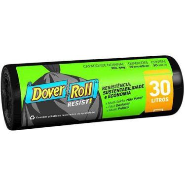 Imagem de Saco de Lixo Dover Roll Preto Resistente 30l 20Un - doverroll