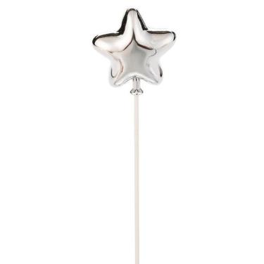 Imagem de Topo De Bolo Estrela Prateada - HA268 - 1 unidade - Silver Plastic - R