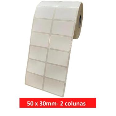 Imagem de Etiqueta Adesiva Couchê 50x30mm 5x3cm 2 colunas - Padrão Etiquetas
