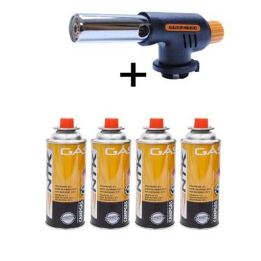 Imagem de Kit Gás 4 Un + Maçarico Flame Gun Guepardo - Wester/nautika