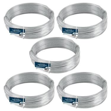 Imagem de Kit Com 5 Arame Galvanizado Nº14 Bwg 14 Fio 2,10Mm Liso 1Kg - Tradesta