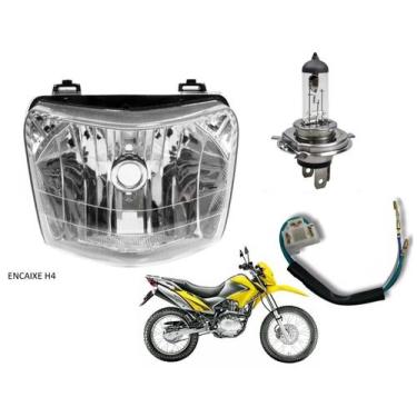 Imagem de Farol Encaixe H4 + Soquete Lampada Nxr Bros 125 150 De 2009 Ate 2013 -