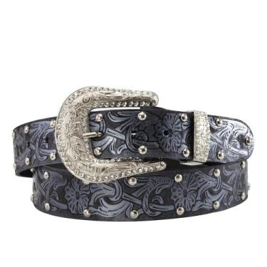 Imagem de Cinto Country Floral Feminino Metalizado com Detalhes Brilhantes - Pam